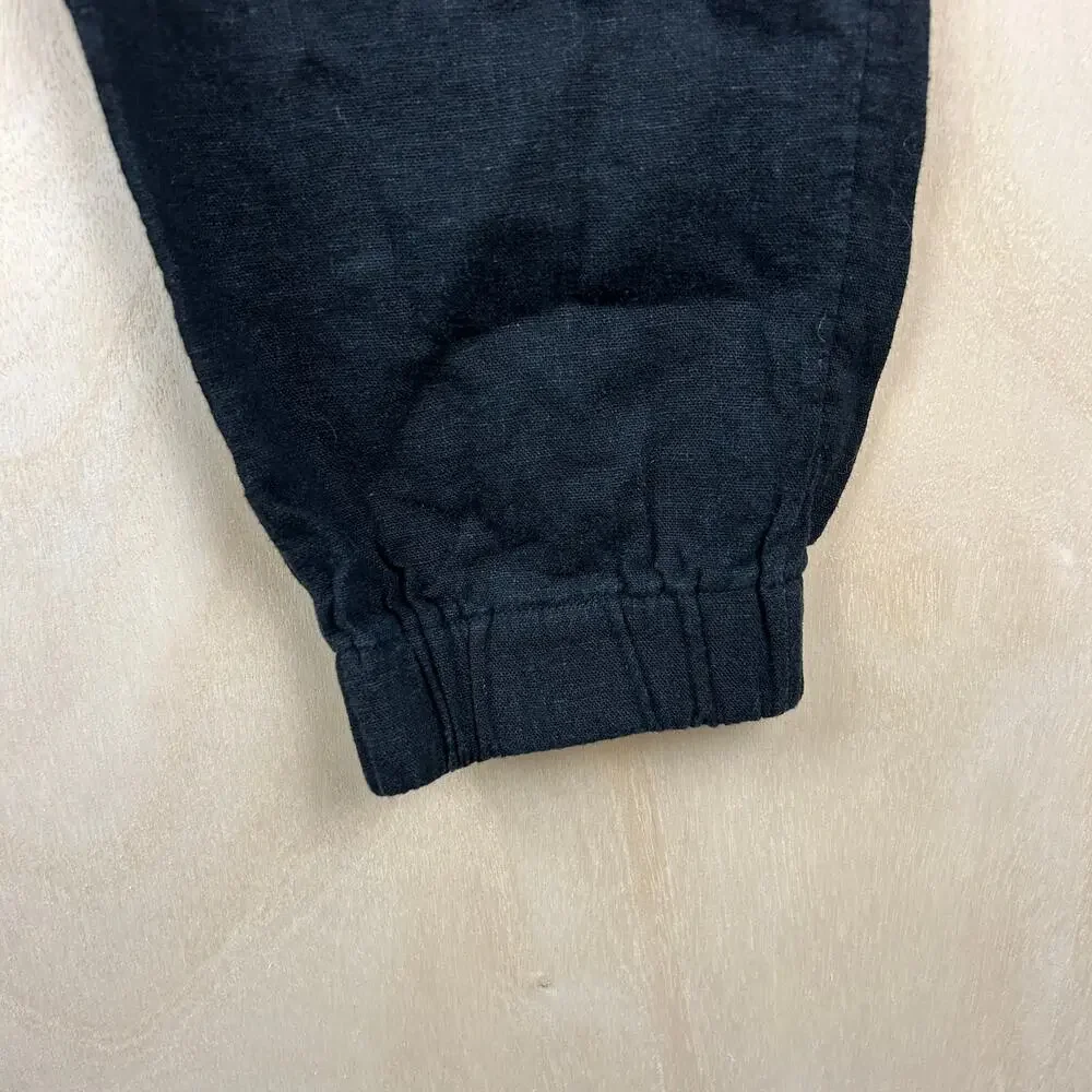 Banana Republic Black Linen Blend Parachute Pants –‎ Size XS